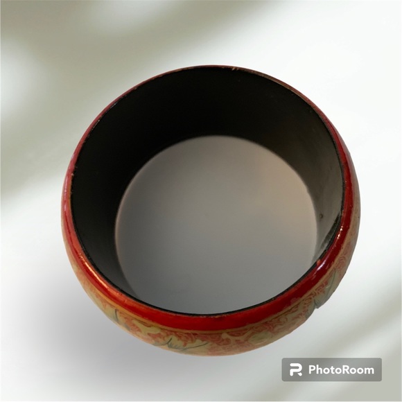 Vintage, Wooden, Painted Bangle Bracelet - Picture 3 of 4